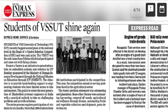 Featured in Odisha's esteemed daily - The INDIAN EXPRESS, Odisha.